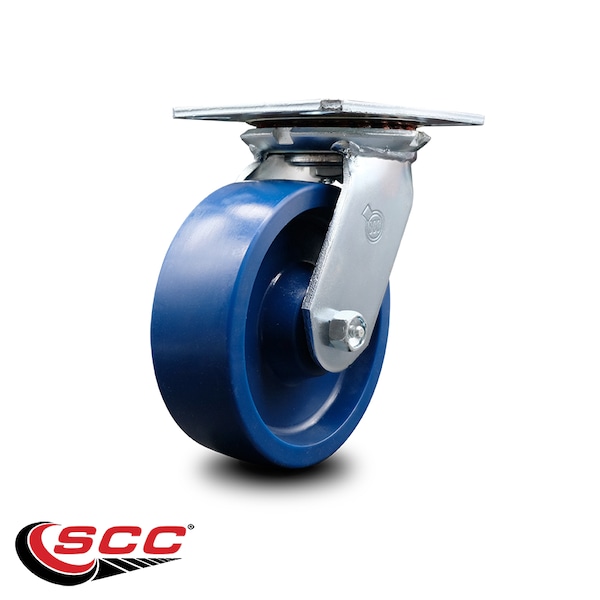 Service Caster 6 Inch Heavy Duty Top Plate Solid Poly Swivel Caster with Ball Bearing SCC SCC-35S620-SPUB - main